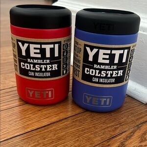 Set of 2 BRAND NEW YETI RAMBLER COLSTERS 12oz RESCUE RED & ULTRAMARINE VIOLET